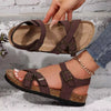 Comfortable Women's Sandals,For Outdoor Use & Footbed Outdoor Adjustable Buckle Cork Footbed Slides With PVC Fabric