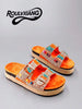 roulvxiang Elegant Platform Best-Selling Casual Home Vacation Wear Diamond Sequin Multi-Color Women's Wedge Heel Thick Soled Sandals