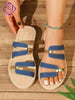 Women's Elegant Lightweight Slip-On Flat Sandals, Comfortable Non-Fatiguing Beach Vacation Casual Versatile Flat Sandals