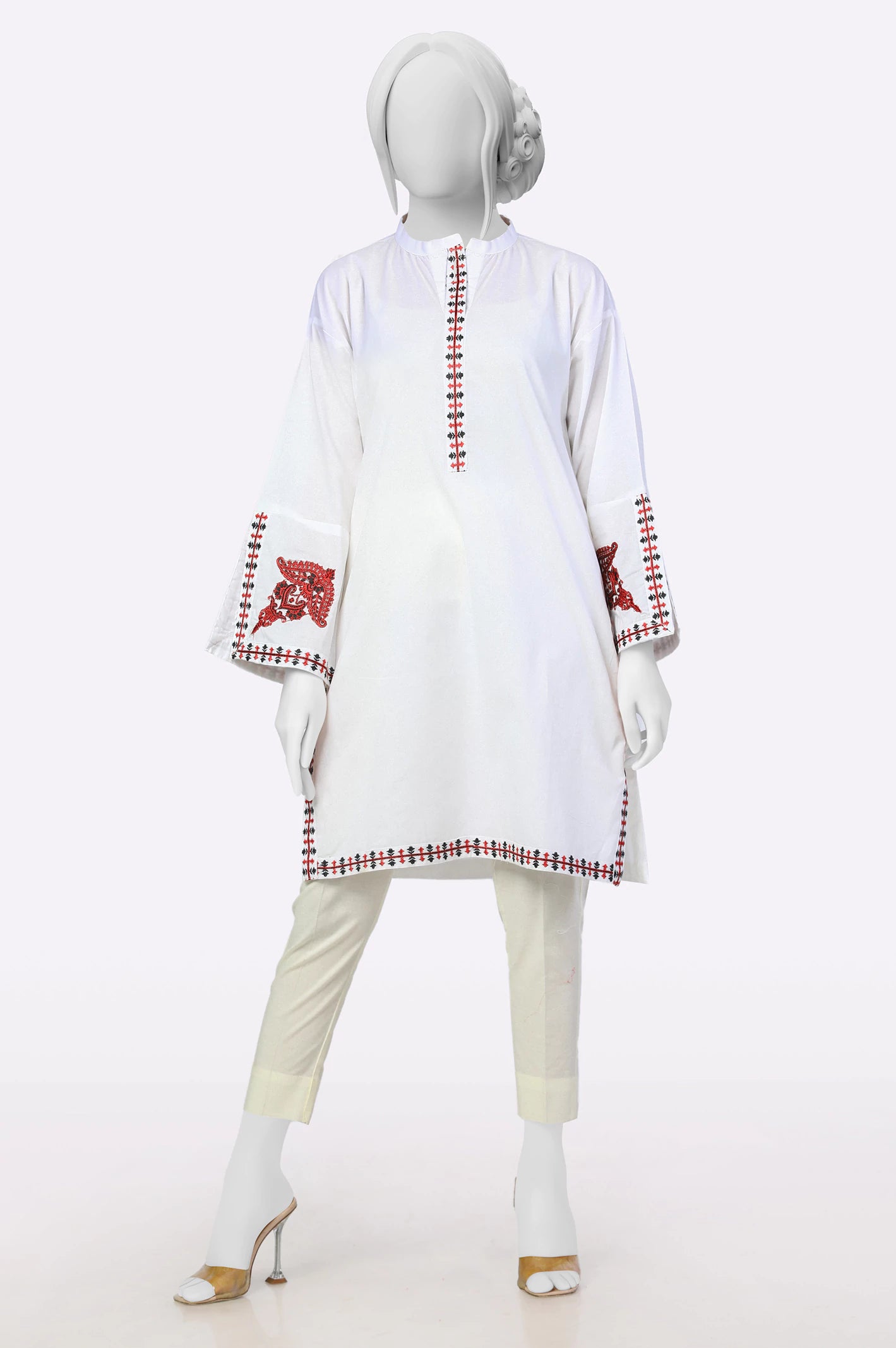 White Embroidered Kurti