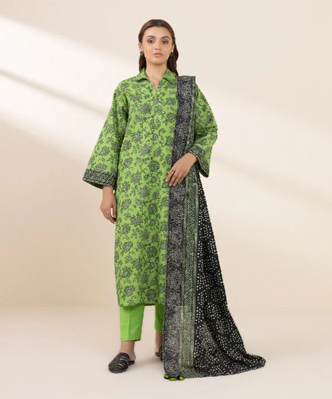 3 Piece - Printed Khaddar Suit