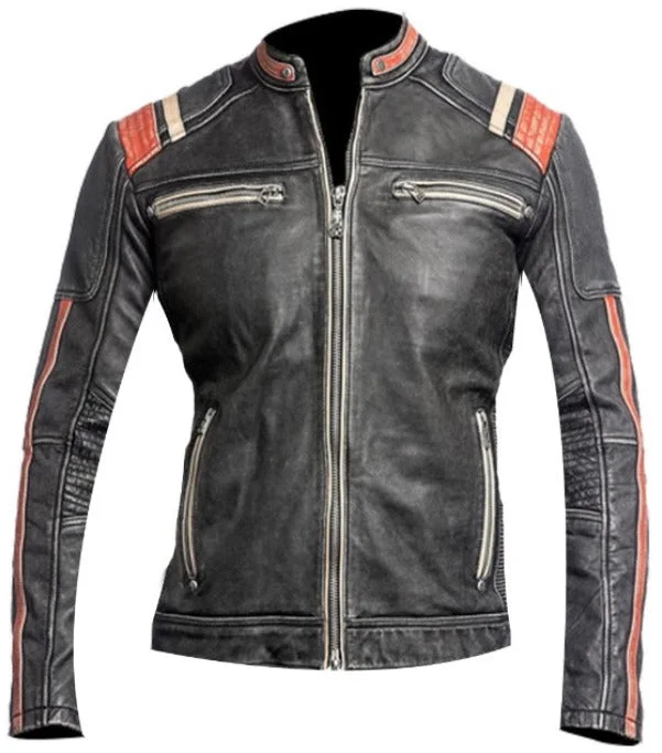 Cafe Racer Retro Women Leather Jacket