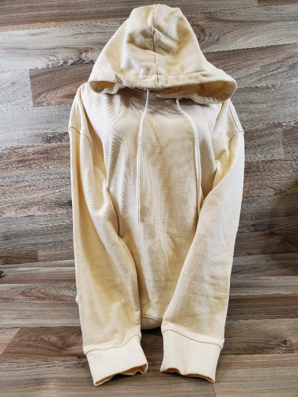 Sweatshirt Hoodie By Clothes Mentor In Cream, Size: L