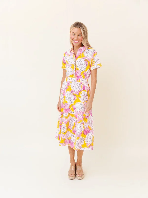 Gwyneth Dress in Pink Lemonade Hydrangea