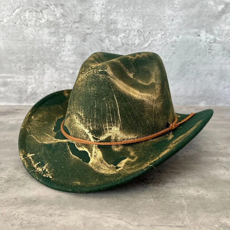 Gold Marbled Felt Cowboy Hat