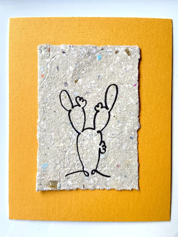 Prickly Pear Cactus Print on Handmade Paper