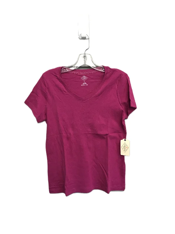 Pink Top Short Sleeve Basic By St Johns Bay, Size: M