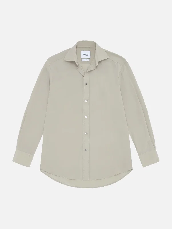 The Boyfriend Silk Shirt in Sage